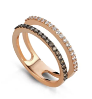 Ring Buonocore Woman in Rose Gold Diamante Brown 0.24 Ct 752A02MP - 752A02MP